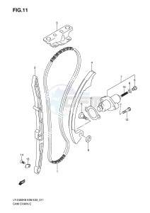 LT-Z400 (E28-E33) drawing CAM CHAIN