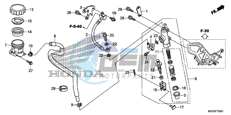 RR. BRAKE MASTER CYLINDER