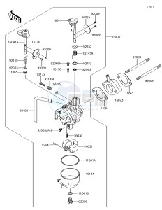 MULE SX 4x4 KAF400HHF EU drawing Carburetor