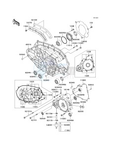 KVF 400 C [PRAIRIE 400 4X4] (C1-C4) [PRAIRIE 400 4X4] drawing ENGINE COVER-- S- -