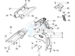 NRG 50 power DT drawing Rear cover - Splash guard