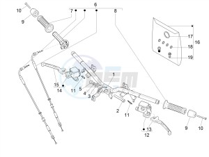 GTS 150 SUPER 4T 3V IE ABS E4 (EMEA) drawing Handlebars - Master cil.