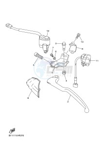 YZ450F (B118 B119 B11A B11B) drawing HANDLE SWITCH & LEVER