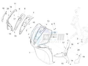 Liberty 50 iGet 4T 3V 25kmh E4 25km/h (EMEA) drawing Front shield