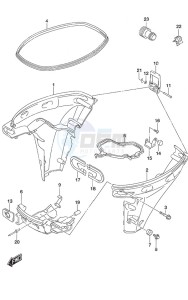 DF 9.9B drawing Side Cover Tiller Handle w/Power Tilt