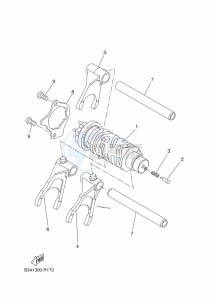 XSR700 MTM690D (BCN1) drawing SHIFT CAM & FORK