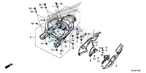 CRF1000DG CRF1000 - Africa Twin - Dual Clutch Europe Direct - (ED) drawing SIDE COVER/REAR CARRIER