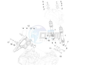 GTS Super 150 ie 4T 3V (APAC) (Au, Ex, Jp, Ri, T, V) drawing Rear suspension - Shock absorber/s