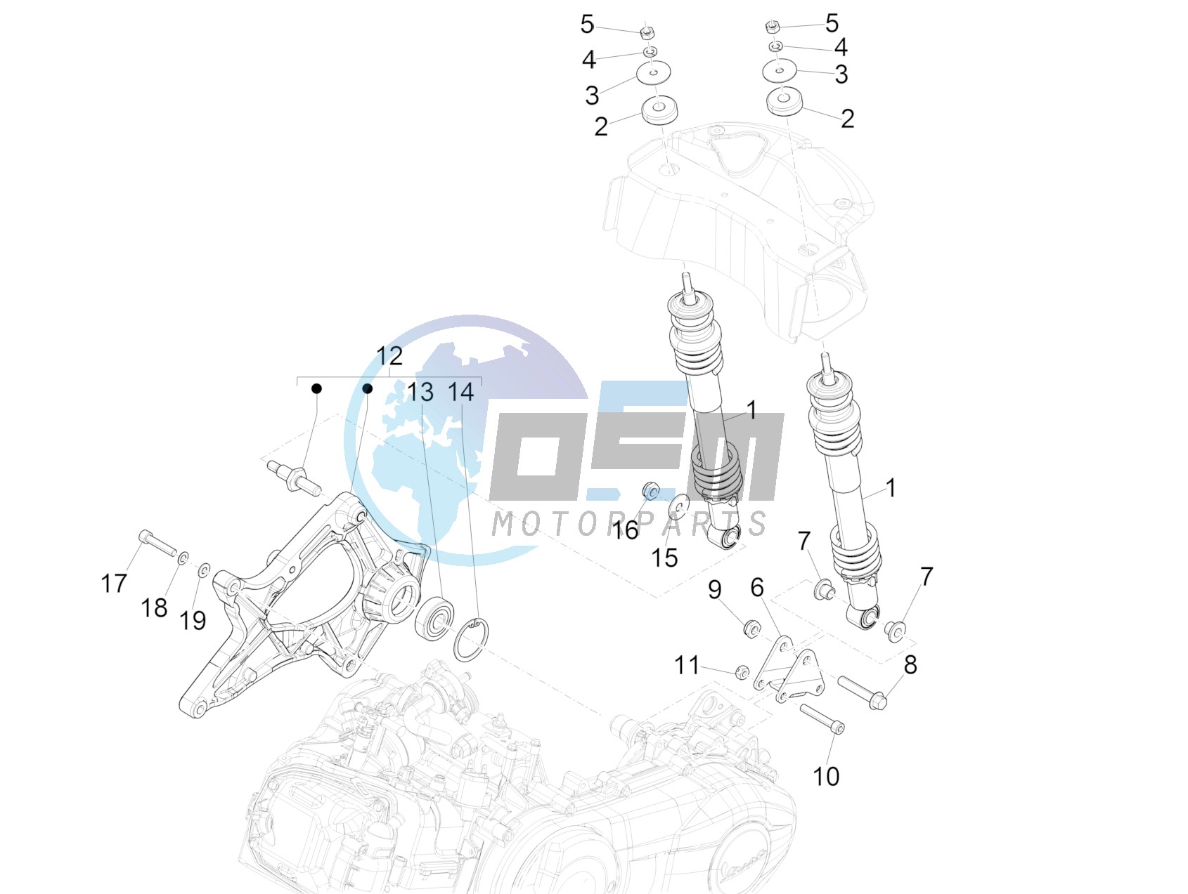 Rear suspension - Shock absorber/s