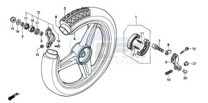 SH75D drawing REAR WHEEL (SH75DP/DS)