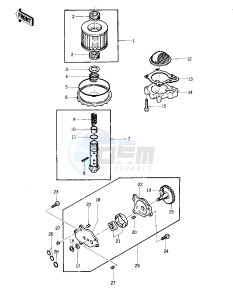 KZ 400 S PSPECIAL] (S2-S3) [SPECIAL] drawing OIL PUMP_OIL FILTER -- 76-77 S2_S3- -