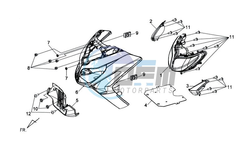 FR PLATE / HEAD LIGHT / FOOTREST