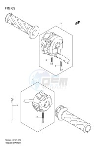 DL650 (E2) V-Strom drawing HANDLE SWITCH