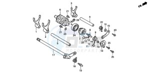 NSR125R drawing SHIFT DRUM/SHIFT FORK