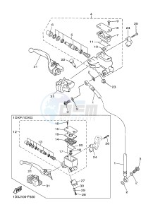 WR450F (1DXJ 1DXF 1DXH 1DXG) drawing FRONT MASTER CYLINDER