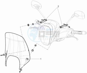 Beverly 350 4t 4v ie e3 Sport Touring drawing Windshield