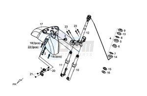 FIDDLE III 125 drawing FRONT FORK/ FRONT FENDER / STEERING HEAD BEARING