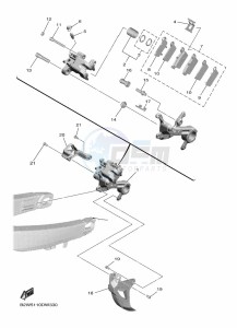 YZ450F (B2WH) drawing REAR BRAKE CALIPER