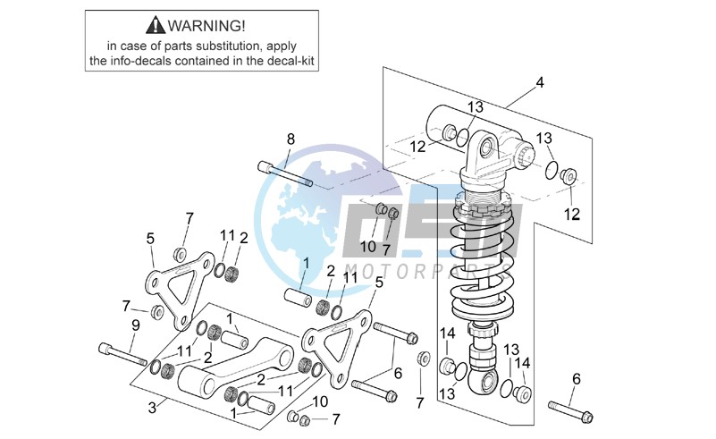 Connecting rod - Rear shock absorber