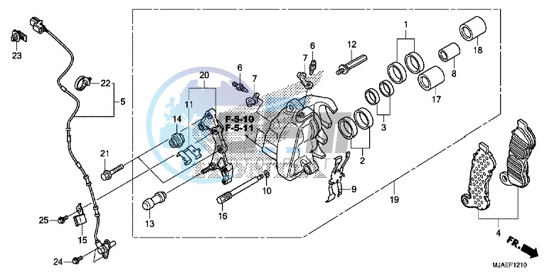 FRONT BRAKE CALIPER (VT750CS/ C2S)