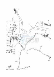 YFM700FWBD YFM70KPAK (B5K6) drawing STEERING HANDLE & CABLE