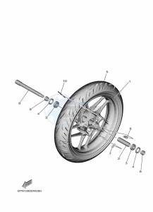 MT-09 MTN890 (B7NV) drawing FRONT WHEEL