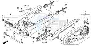 CBF600SA drawing SWINGARM (CBF600S8/SA8/N8/NA8)