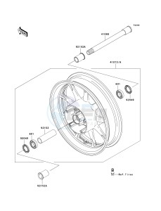 VN 1700 C [VULVAN 1700 NOMAD] (9FA) C9FA drawing FRONT WHEEL