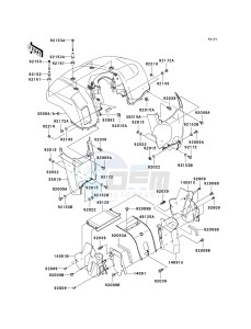 KVF 650 D ([BRUTE FORCE 650 4X4] (D6F-D9F) D6F drawing FRONT FENDER-- S- -