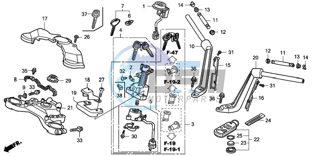 HANDLE PIPE/TOP BRIDGE (GL1800A5)(GL18006/7/8)