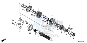 CBR500RAD CBR500R ABS UK - (E) drawing TRANSMISSION (MAINSHAFT)