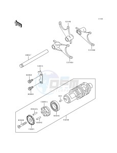 ZX 1100 F [GPZ 1100 ABS] (F1) [GPZ 1100 ABS] drawing GEAR CHANGE DRUM_SHIFT FORK-- S- -