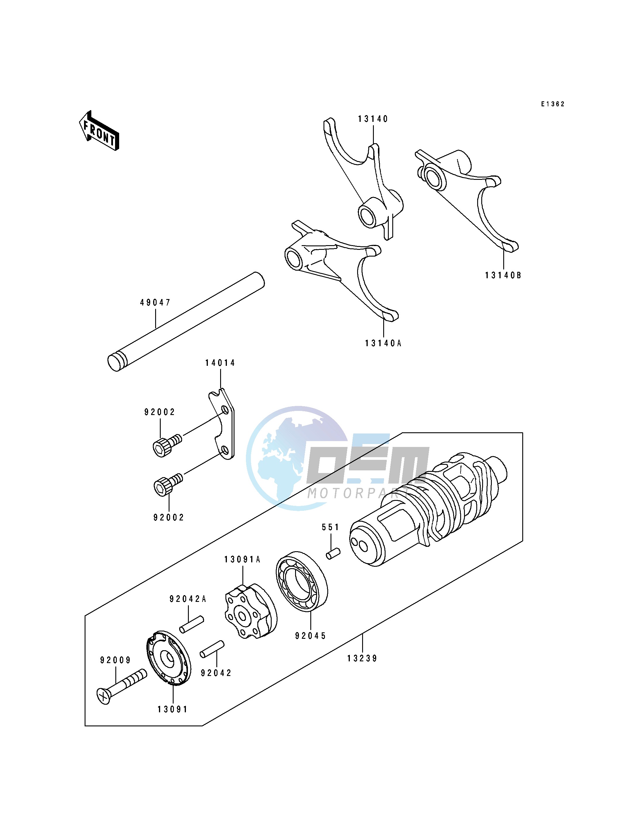 GEAR CHANGE DRUM_SHIFT FORK-- S- -