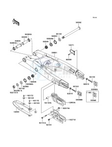 KX250 KX250R8F EU drawing Swingarm