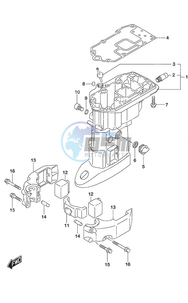 Drive Shaft Housing Remote Control Tiller Handle w/Power Tilt