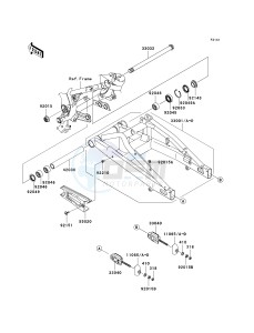 ER 650 A [ER-6N (AUSTRALIAN] (A6F-A8F) A7F drawing SWINGARM