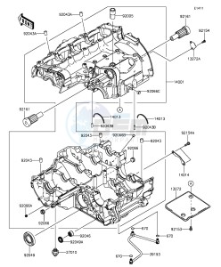 Z1000SX_ABS ZX1000MGF FR GB XX (EU ME A(FRICA) drawing Crankcase