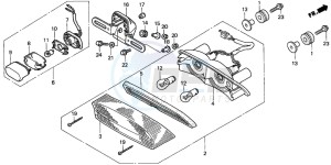 CBR1100XX SUPER BLACKBIRD drawing TAILLIGHT (V/W)