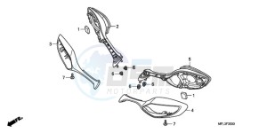 CBR1000RR9 UK - (E / MKH TRI) drawing BACK MIRROR