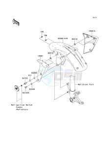 ZX 1000 D [NINJA ZX-10R] (D6F-D7FA) D7F drawing FRONT FENDER-- S- -