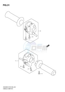 AN400 (E3-E28) Burgman drawing HANDLE SWITCH