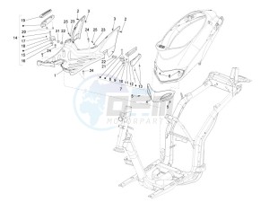 Liberty 150 4t 3v ie lem drawing Central cover - Footrests