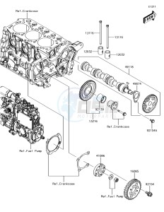 MULE PRO-DXT KAF1000BJF EU drawing Valve(s)/Camshaft(s)