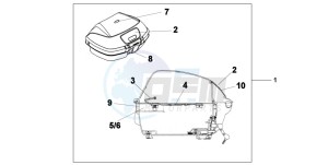 XL700V drawing 45L TOP BOX CARNELLIAN RED MET