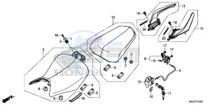 CB500FD CB500F UK - (E) drawing SEAT/ REAR GRIP