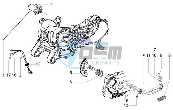 Starting motor-starter lever