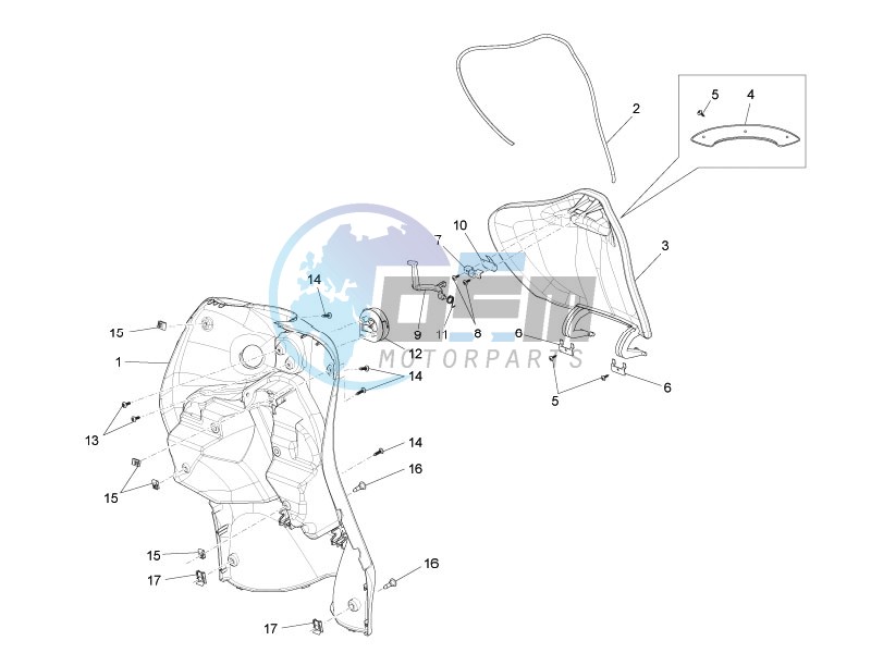 Front glove-box - Knee-guard panel