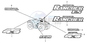 TRX350TE FOURTRAX 350 ES drawing MARK (A,2A)