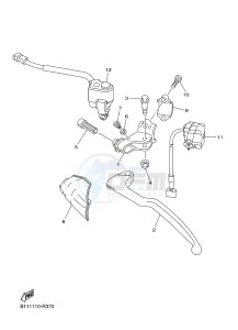 YZ450F (B115 B116 B117) drawing HANDLE SWITCH & LEVER