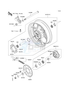 ER 650 A [ER-6N (EUROPEAN] (A6S-A8F) A8F drawing REAR HUB